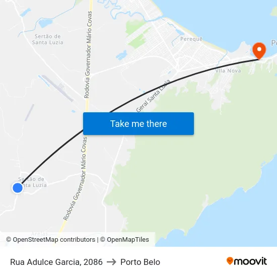 Rua Adulce Garcia, 2086 to Porto Belo map