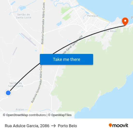 Rua Adulce Garcia, 2086 to Porto Belo map