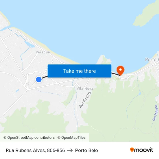 Rua Rubens Alves, 806-856 to Porto Belo map