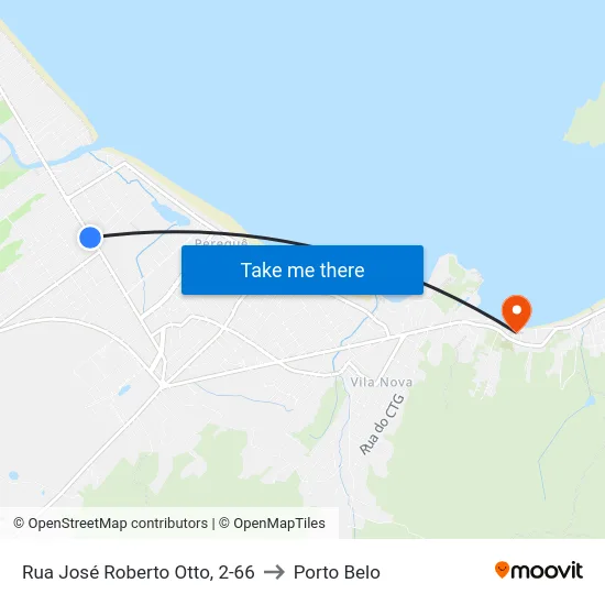 Rua José Roberto Otto, 2-66 to Porto Belo map