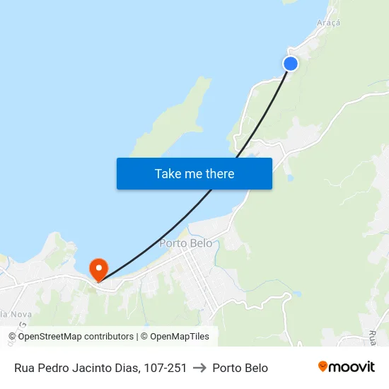 Rua Pedro Jacinto Dias, 107-251 to Porto Belo map