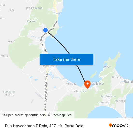 Rua Novecentos E Dois, 407 to Porto Belo map