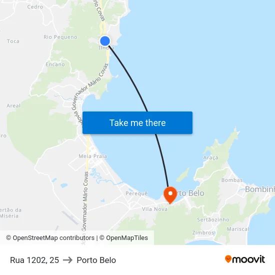 Rua 1202, 25 to Porto Belo map