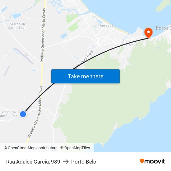 Rua Adulce Garcia, 989 to Porto Belo map