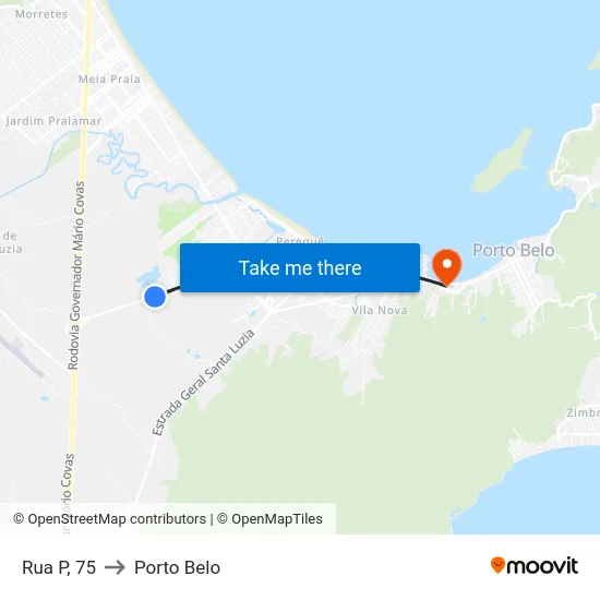Rua P, 75 to Porto Belo map