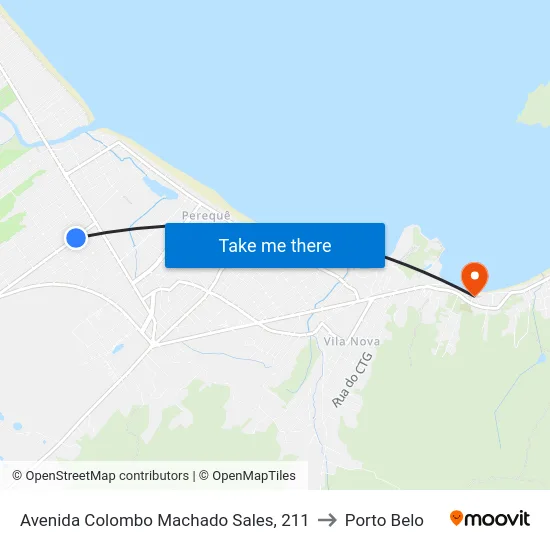 Avenida Colombo Machado Sales, 211 to Porto Belo map