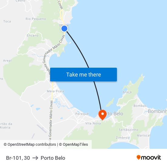 Br-101, 30 to Porto Belo map