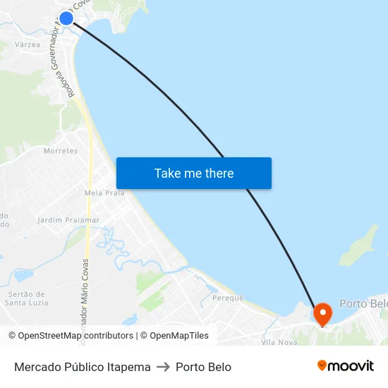 Mercado Público Itapema to Porto Belo map