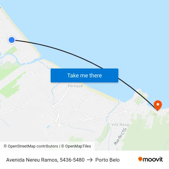 Avenida Nereu Ramos, 5436-5480 to Porto Belo map