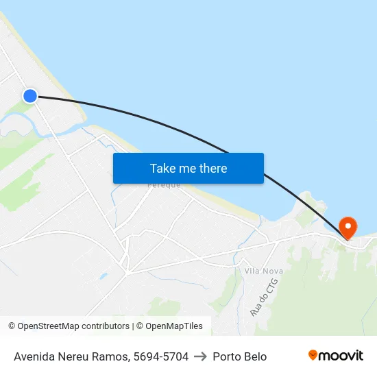 Avenida Nereu Ramos, 5694-5704 to Porto Belo map