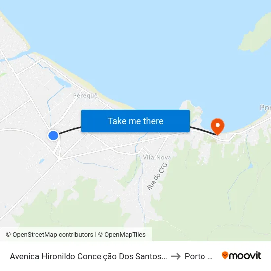 Avenida Hironildo Conceição Dos Santos, 276-454 to Porto Belo map