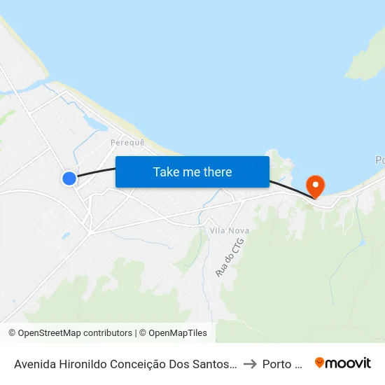 Avenida Hironildo Conceição Dos Santos, 717-895 to Porto Belo map