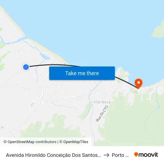 Avenida Hironildo Conceição Dos Santos, 803-861 to Porto Belo map