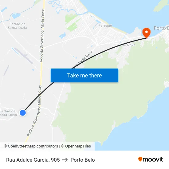 Rua Adulce Garcia, 905 to Porto Belo map