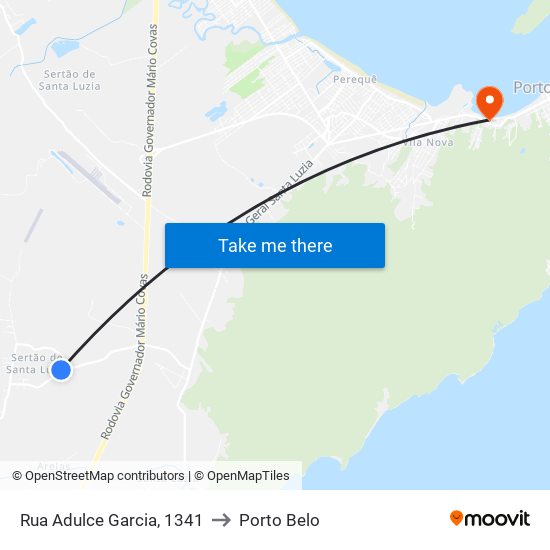 Rua Adulce Garcia, 1341 to Porto Belo map