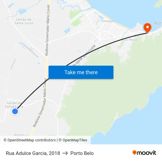 Rua Adulce Garcia, 2018 to Porto Belo map
