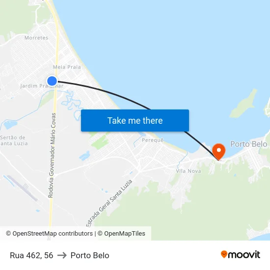 Rua 462, 56 to Porto Belo map