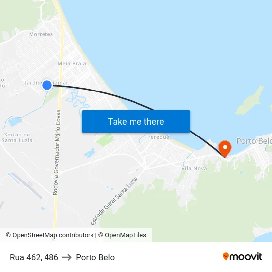 Rua 462, 486 to Porto Belo map