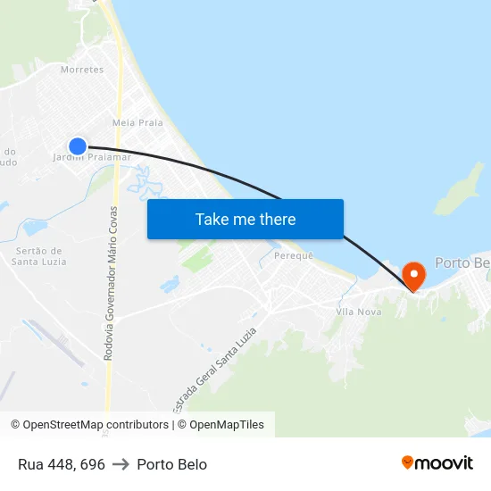 Rua 448, 696 to Porto Belo map