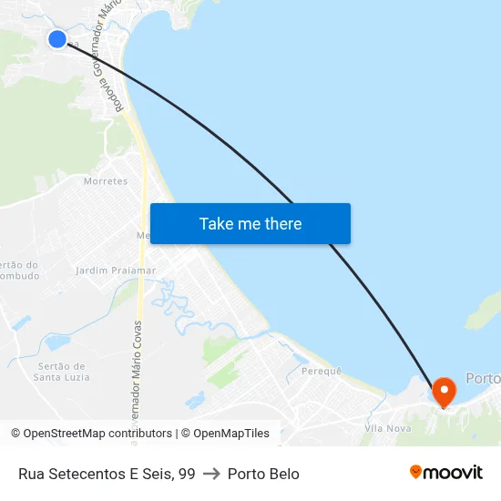 Rua Setecentos E Seis, 99 to Porto Belo map