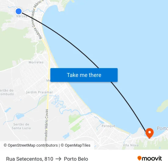 Rua Setecentos, 810 to Porto Belo map