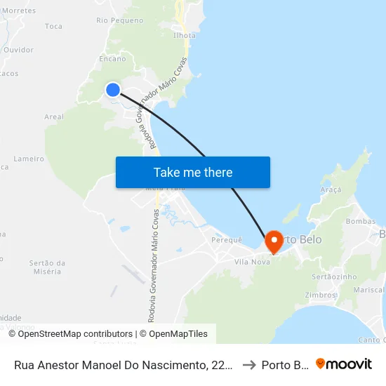 Rua Anestor Manoel Do Nascimento, 2231-2367 to Porto Belo map