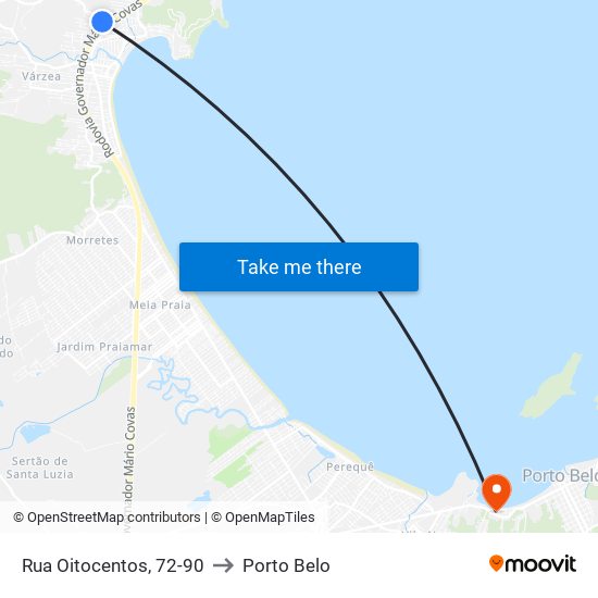 Rua Oitocentos, 72-90 to Porto Belo map