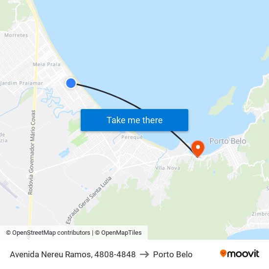 Avenida Nereu Ramos, 4808-4848 to Porto Belo map