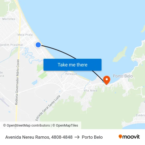 Avenida Nereu Ramos, 4808-4848 to Porto Belo map