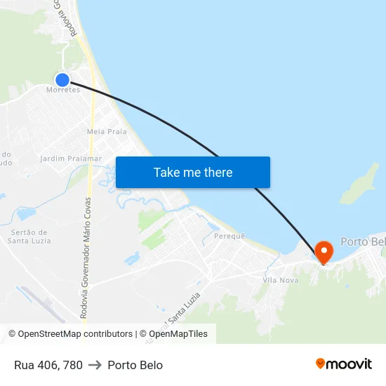 Rua 406, 780 to Porto Belo map