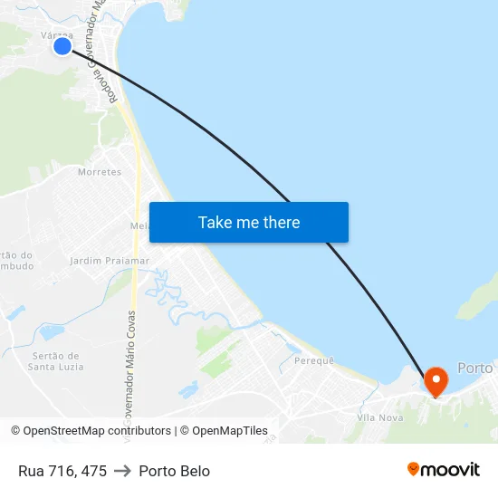 Rua 716, 475 to Porto Belo map
