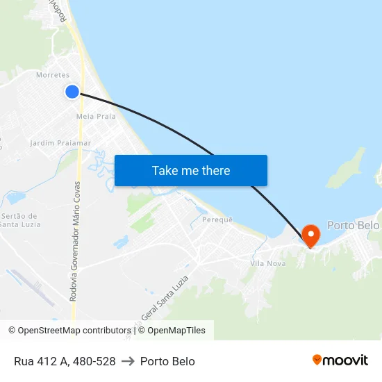 Rua 412 A, 480-528 to Porto Belo map