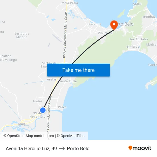 Avenida Hercílio Luz, 99 to Porto Belo map