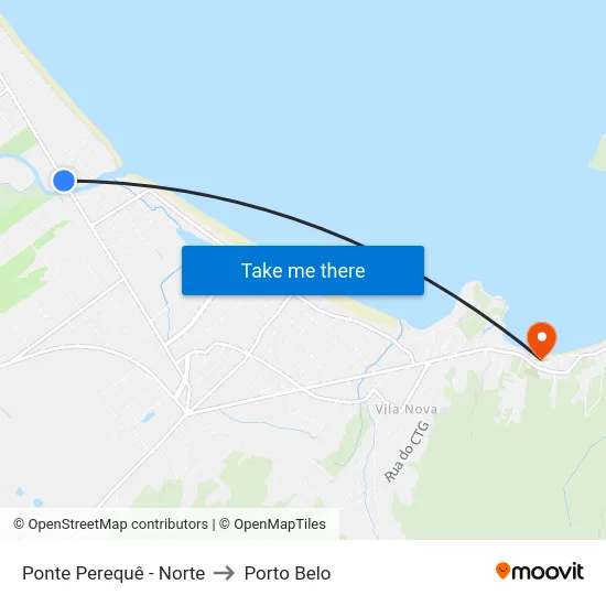 Ponte Perequê - Norte to Porto Belo map