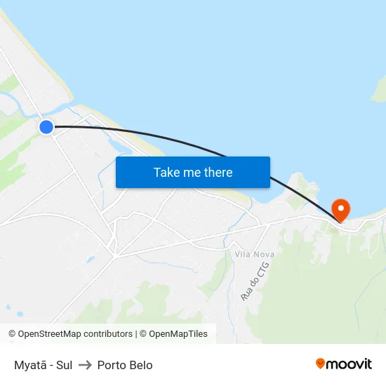 Myatã - Sul to Porto Belo map