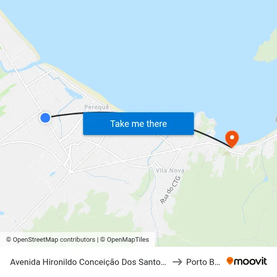 Avenida Hironildo Conceição Dos Santos, 572 to Porto Belo map