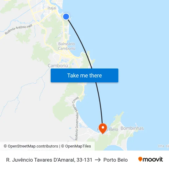 R. Juvêncio Tavares D'Amaral, 33-131 to Porto Belo map