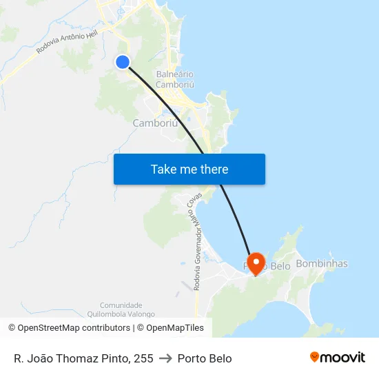 R. João Thomaz Pinto, 255 to Porto Belo map