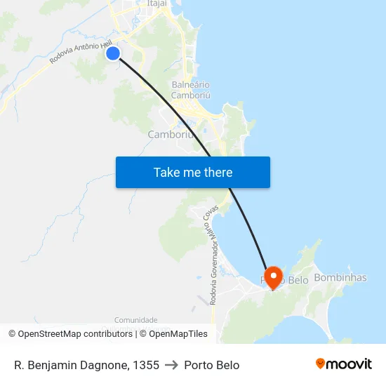 R. Benjamin Dagnone, 1355 to Porto Belo map