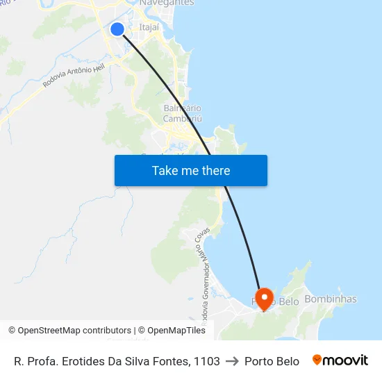 R. Profa. Erotides Da Silva Fontes, 1103 to Porto Belo map