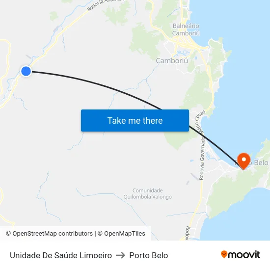 Unidade De Saúde Limoeiro to Porto Belo map