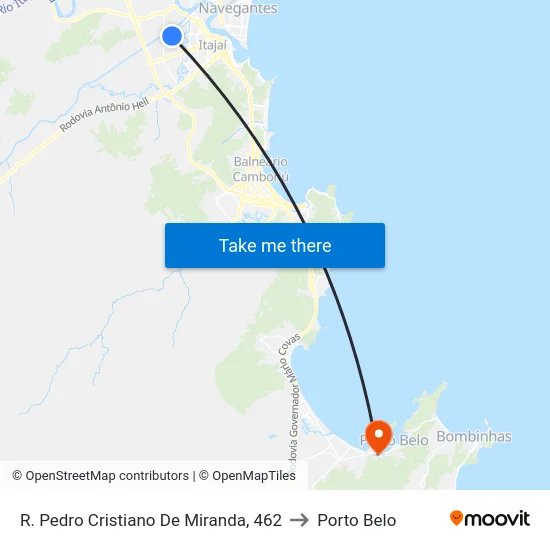 R. Pedro Cristiano De Miranda, 462 to Porto Belo map