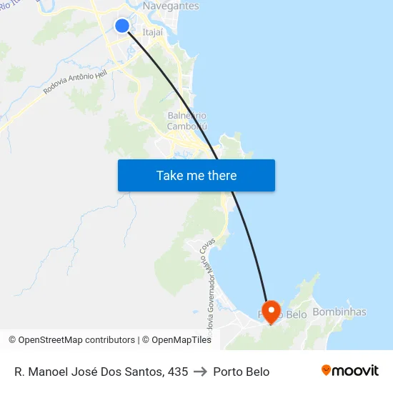 R. Manoel José Dos Santos, 435 to Porto Belo map