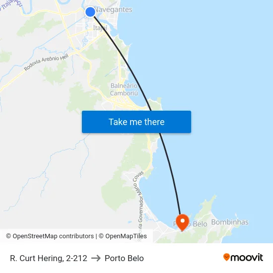 R. Curt Hering, 2-212 to Porto Belo map