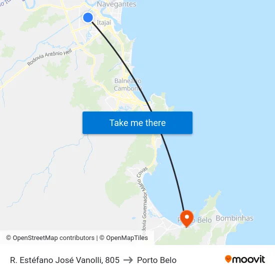 R. Estéfano José Vanolli, 805 to Porto Belo map