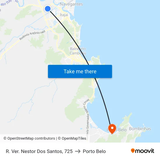 R. Ver. Nestor Dos Santos, 725 to Porto Belo map