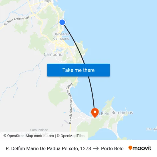 R. Delfim Mário De Pádua Peixoto, 1278 to Porto Belo map