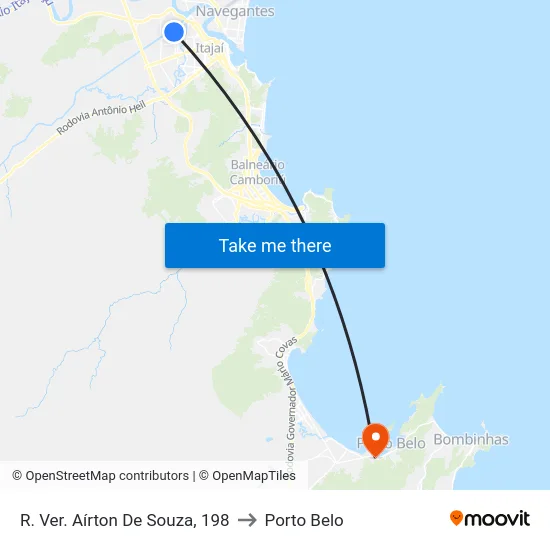 R. Ver. Aírton De Souza, 198 to Porto Belo map