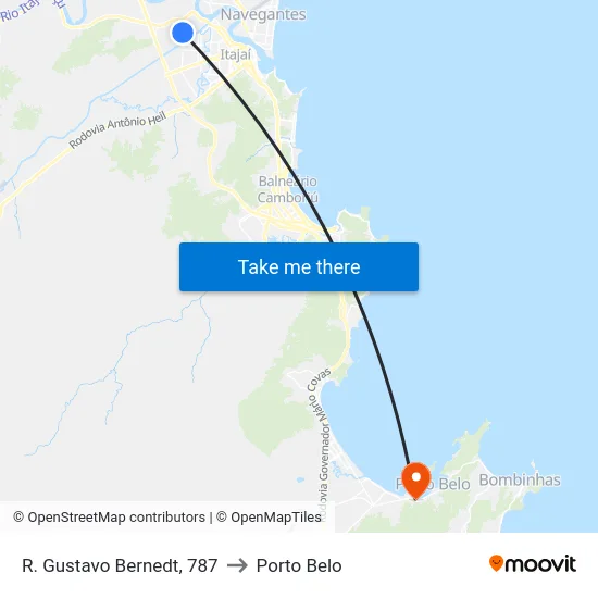 R. Gustavo Bernedt, 787 to Porto Belo map