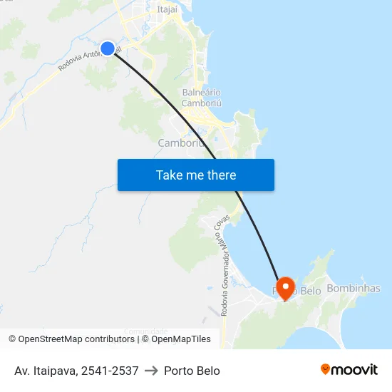 Av. Itaipava, 2541-2537 to Porto Belo map